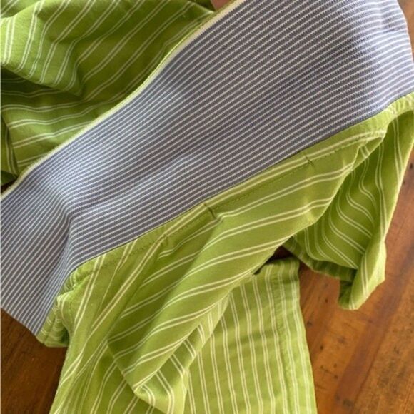Bobby Jones Green Pima Cotton Striped Golf 3 Button Polo Sz L - Picture 8 of 8